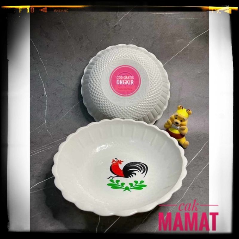 Mangkok buah plastik motif ayam jago gelombang kecil