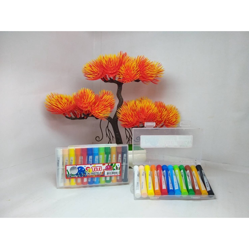 Crayon Titi Joyko Isi 12 Warna Mini Oil Pastel Krayon Minyak Perwarna Set Alat Menggambar Anak Original