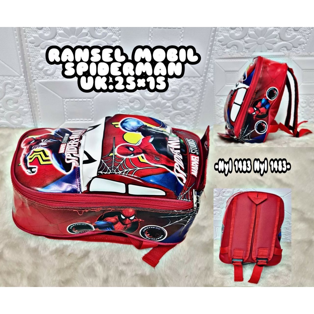 KSO_BAG - Tas Ransel Anak Laki-Laki Terbaru 2021 Kekinian Backpack Carakter Mobil SUPER HERO Termurah