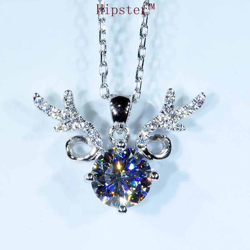 Hot Sale Classic Light Luxury Moissanite Antlers Pendant Necklace