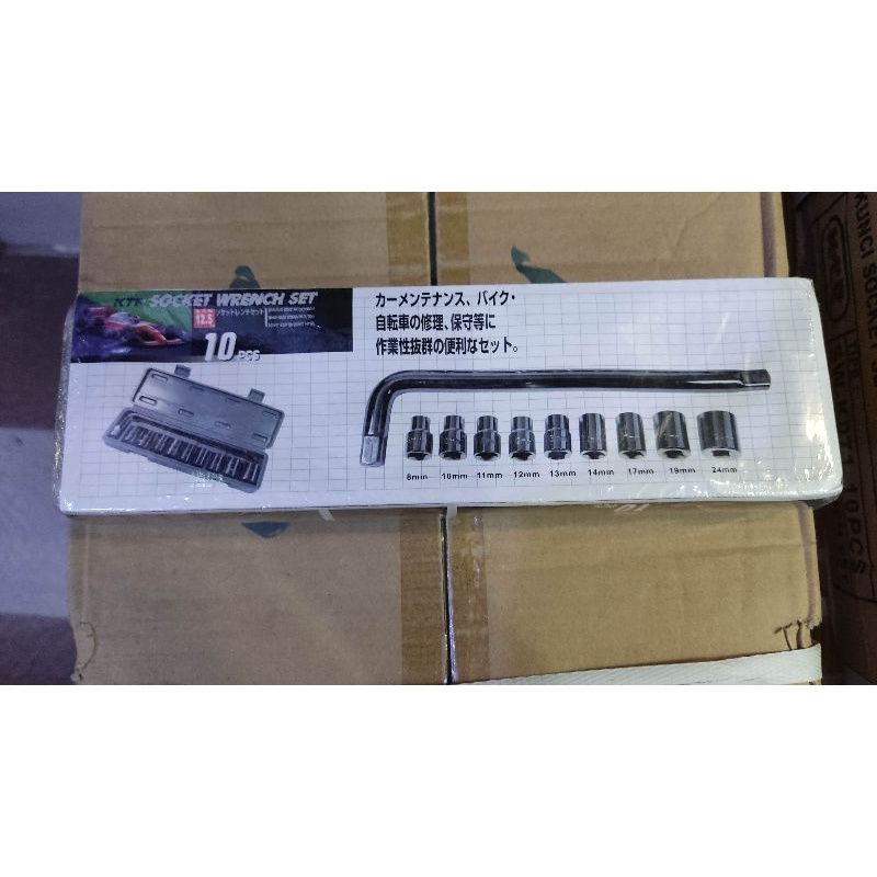 (NB) Kunci Shock Sock Hand Socket Sok Set 10 Pcs 8-24 mm (8,10,11,12,13,14,17,19,24)