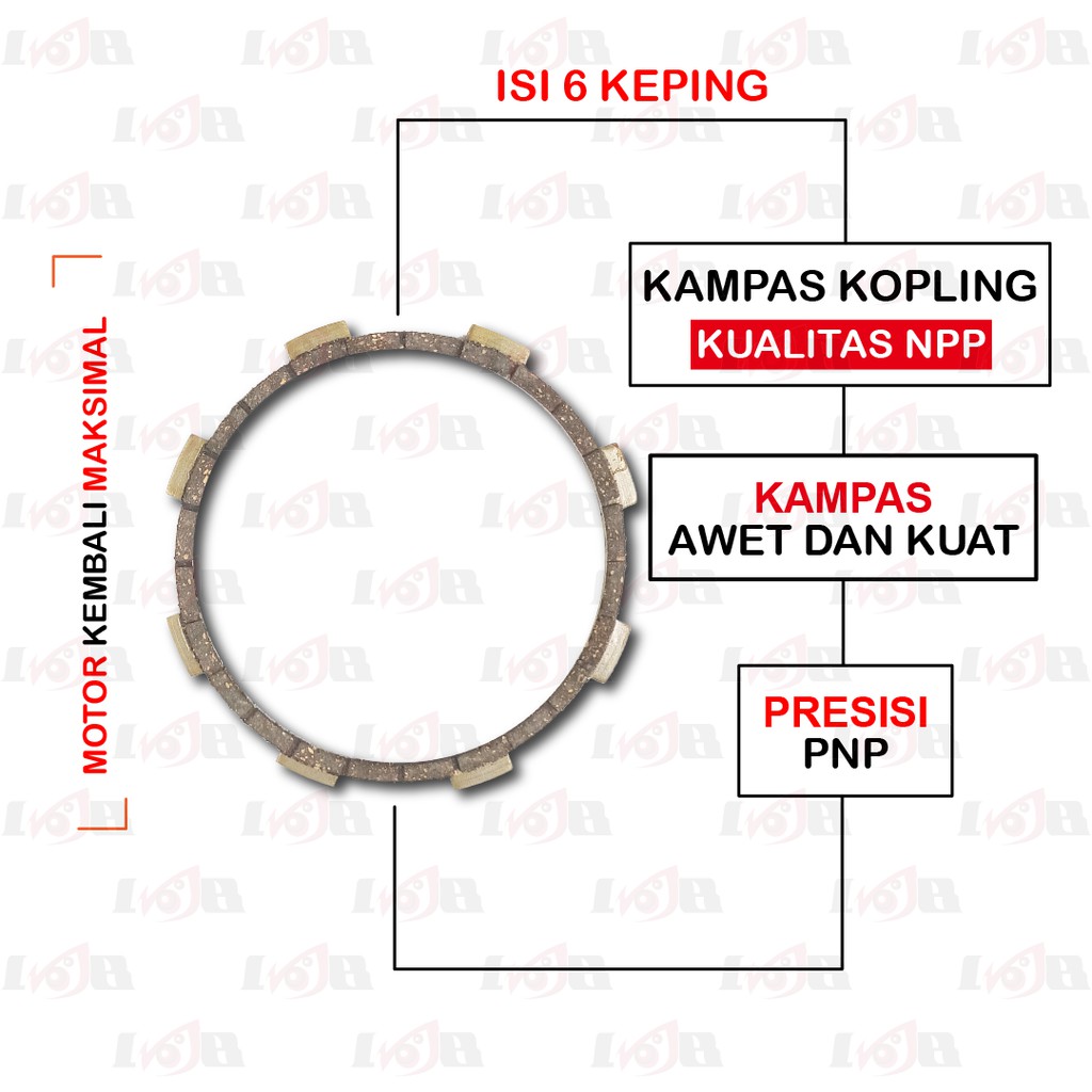 NPP Kampas Plat Kopling RX K King Yamaha Clutch Parts 6 Lembar