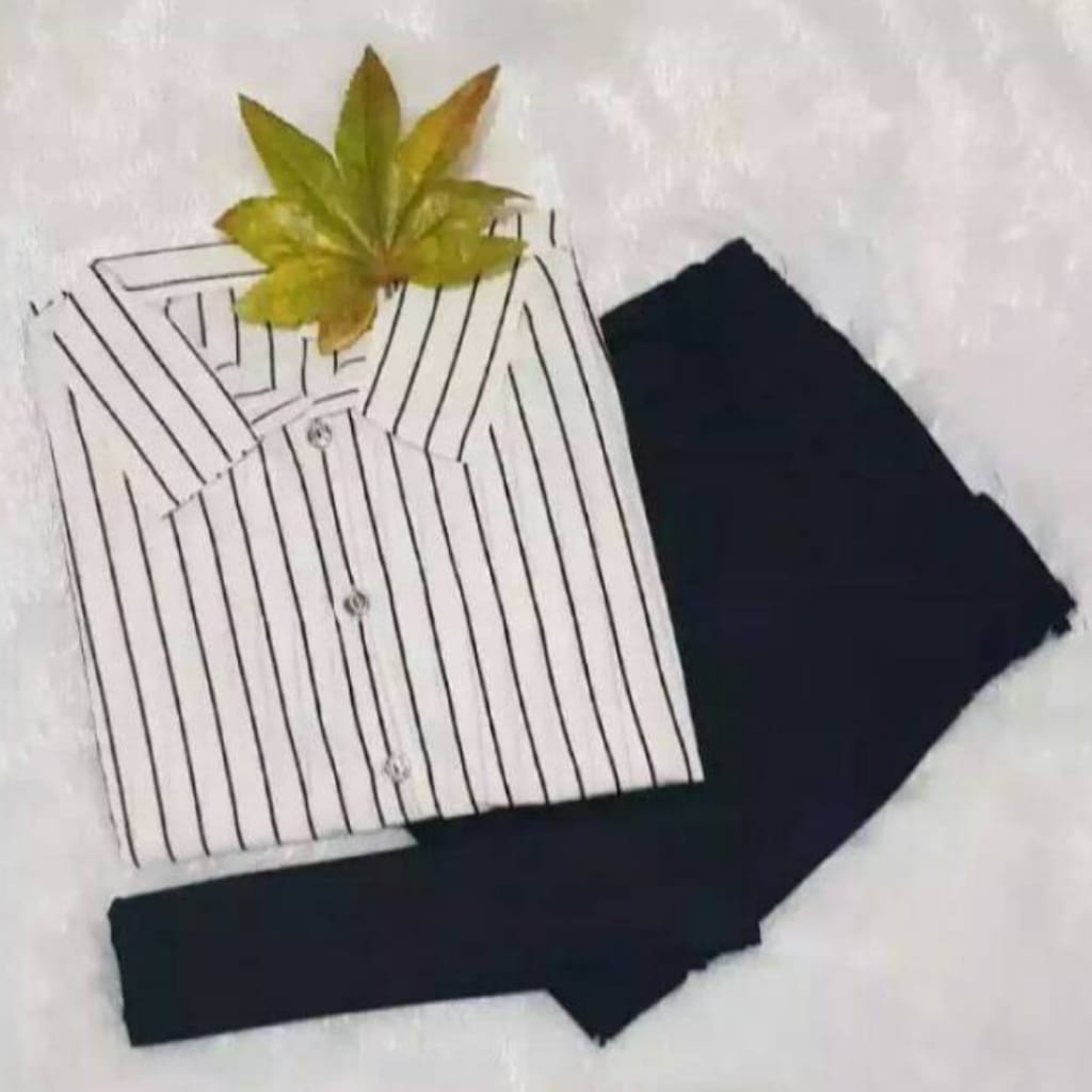 SETELAN BAGGY PANTS KEMEJA SALUR / SETELAN CELANA BAGGY PANTS KEMEJA MONALISA SALUR // TONNI DJAYA