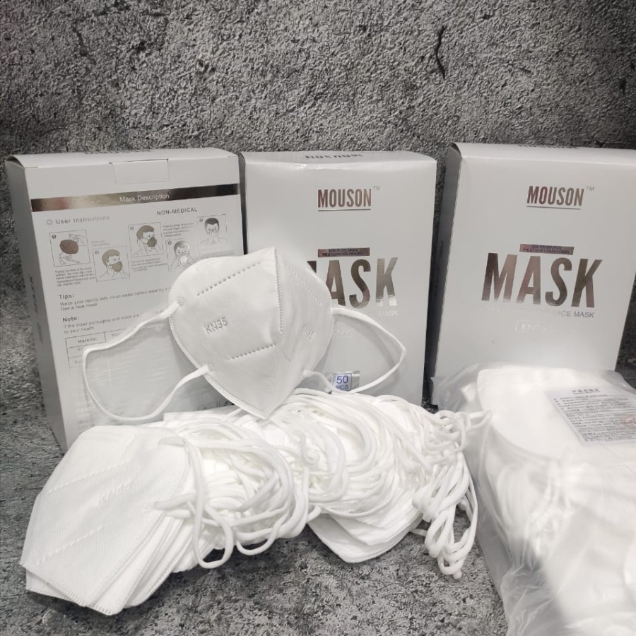 !!PROMO!! MASKER PREMIUM MOUSON KN95 5PLY BOX KN95 MASK - PUTIH