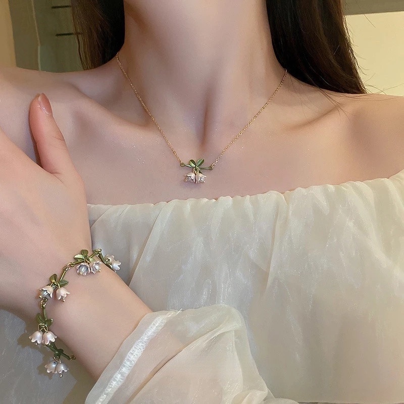 Set Perhiasan Kalung Gelang Anting Mutiara Putih Untuk Hadiah Wanita