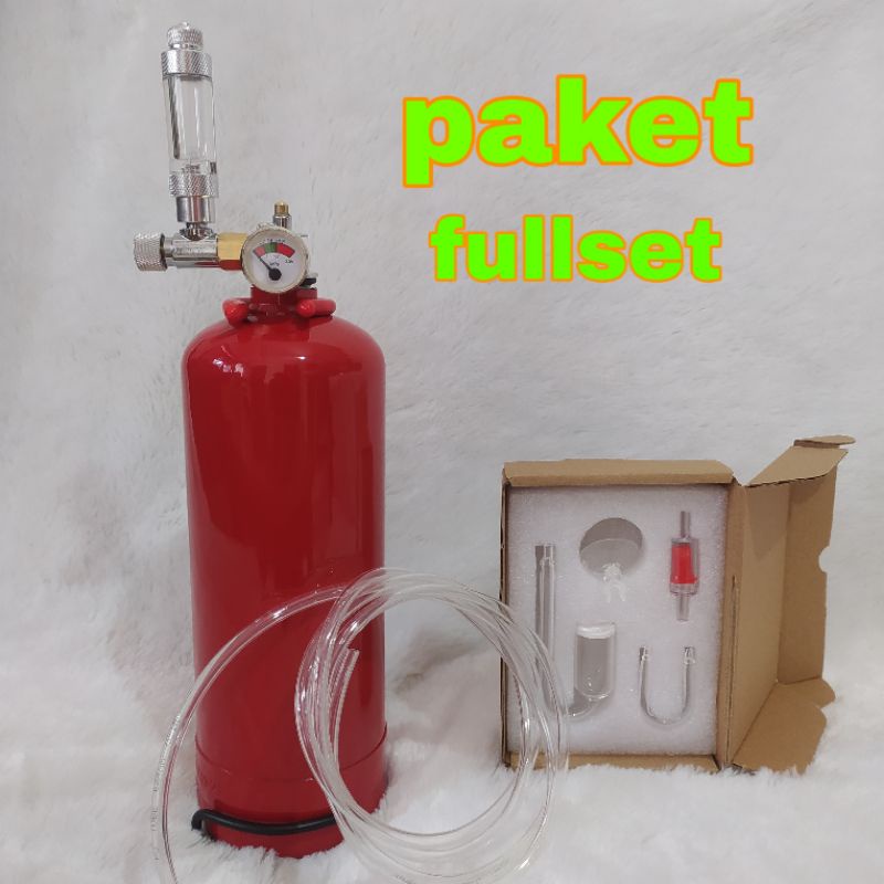 TABUNG CO2 DIY aquascape 1kg + diffuser glass fullset siap pakai