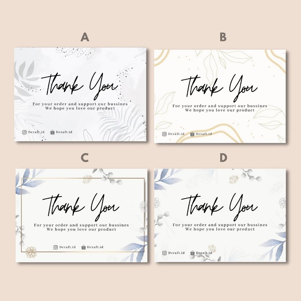 

Thank You Card Olshop Custom Kartu Ucapan Terimakasih Thanks Card GC006