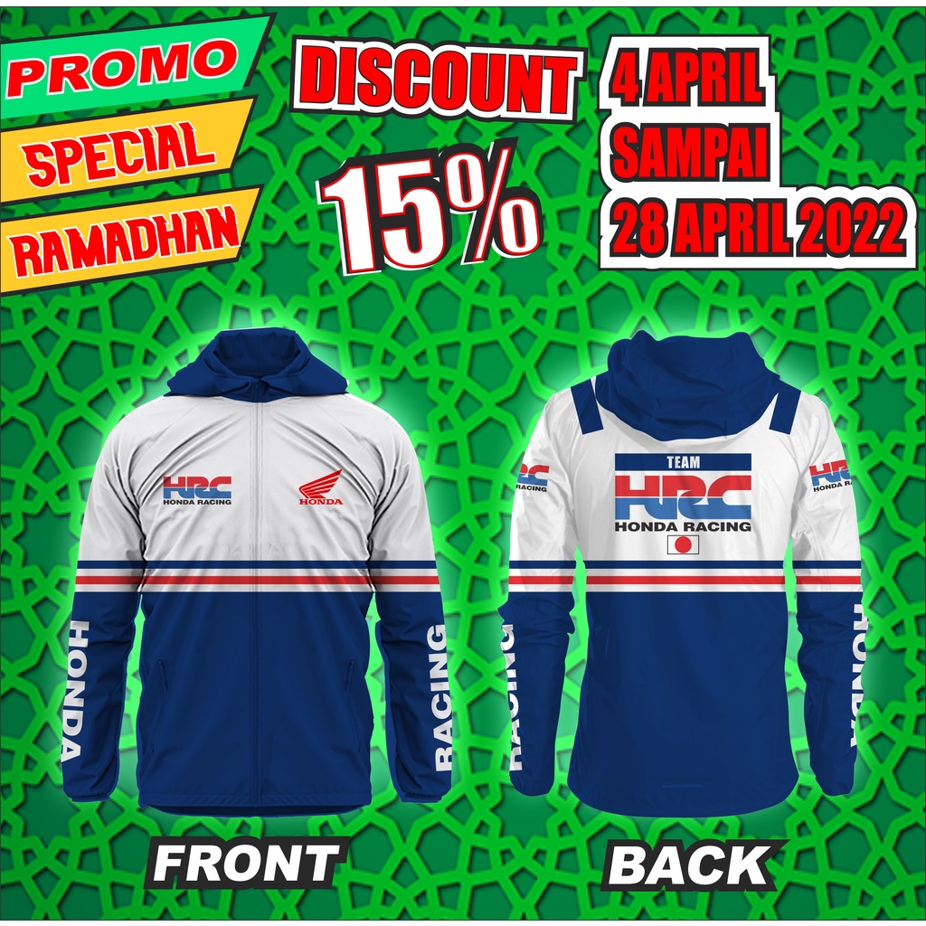 [NEW] Jaket Honda HRC Vintage Rothmans Sport Klasik Bahan Premium, JAKET TOURING HOODIE TEAM HONDA