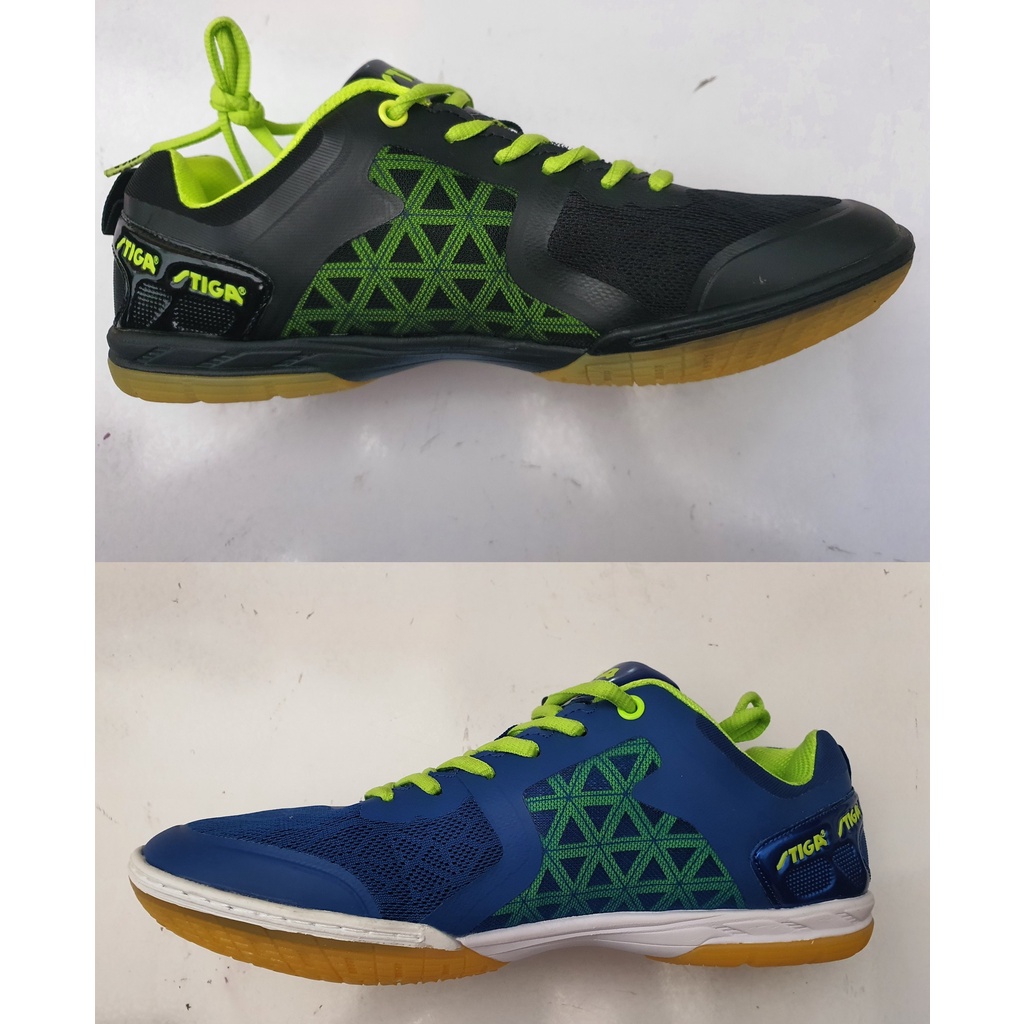 SEPATU STIGA/ SEPATU TENNIS MEJA/BADMINTON/ VOLI WARNA BIRU NEON / HITAM NEON