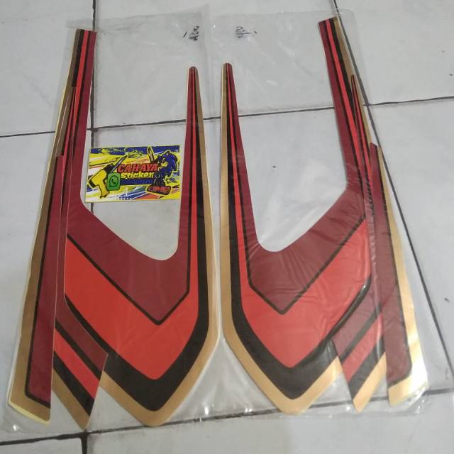 Striping lis Sticker Rx Spesial / Rx S Standar Tahun 1984 Warna Gold Merah