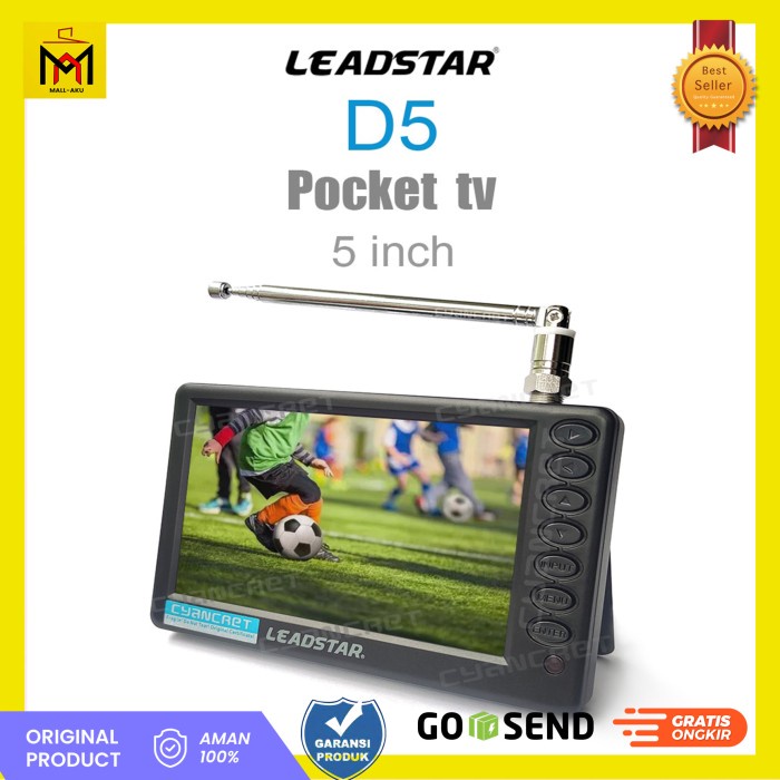 Leadstar TV Saku D5 5 Inci Digital+Analog Mini Tv Mobil Kecil Portable