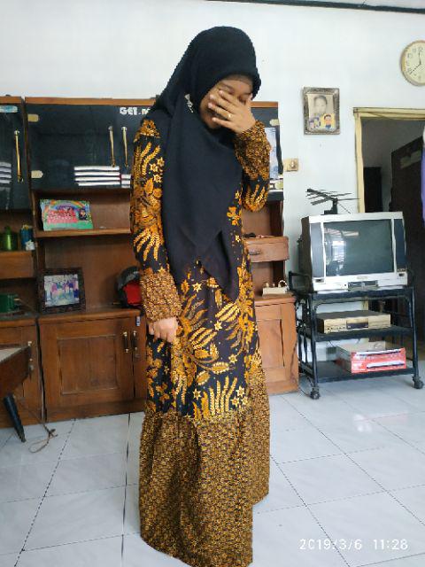 Batik Couple Gamis Sogan Aneka Motif Modern Kekinian Seragam Pakaian Kerja Kantor Rabbani Gamis Ori