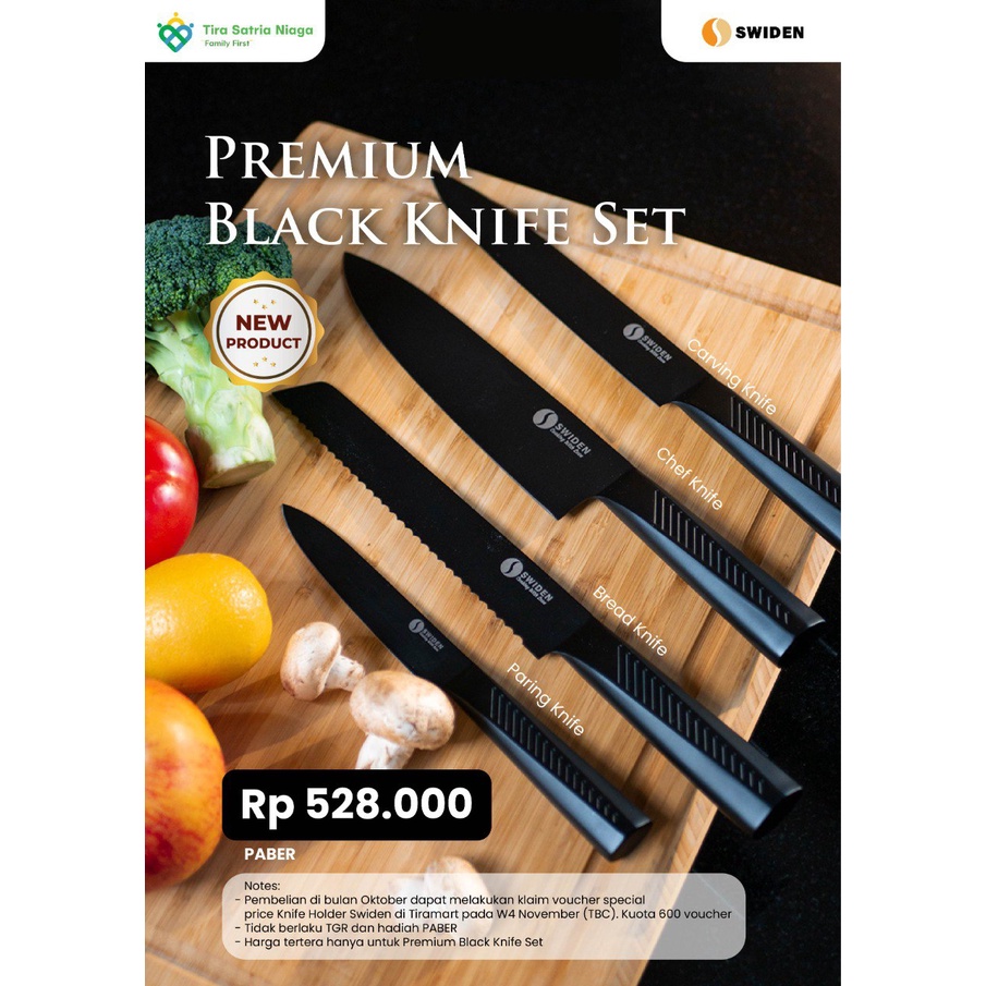 Swiden Premium Black Knife Set