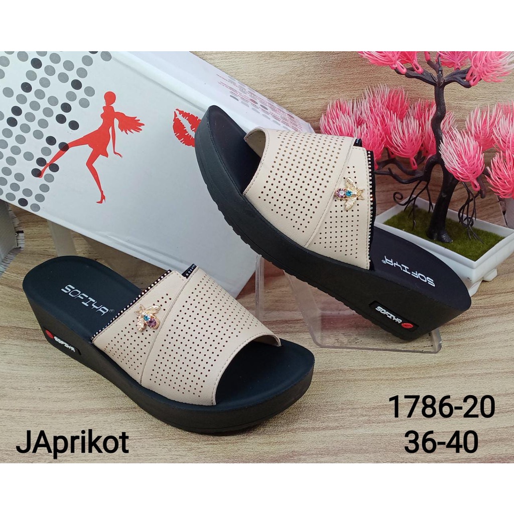 Sandal wedges import sofiya 1786-20-Apricoct