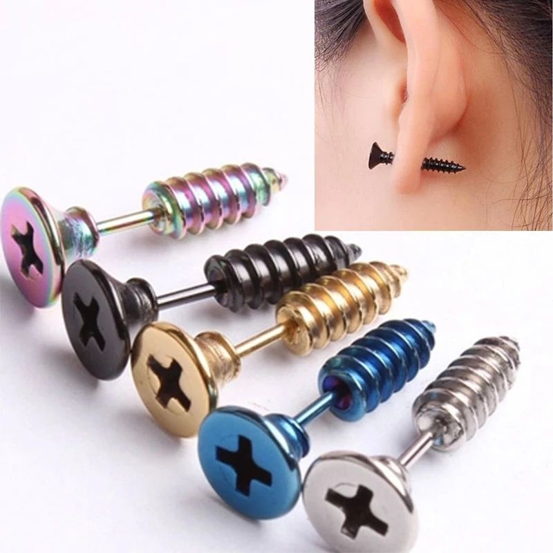 Anting Metal Anting Baut 1pcs Anting titanium Anti Karat Selamanya