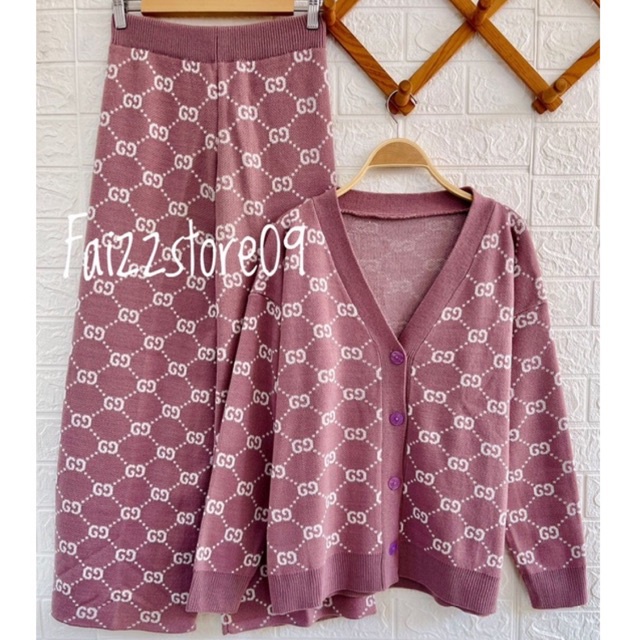 SOFIA ONE SET Knitwear PREMIUM - Cardi &amp; Kulot - SETELAN RAJUT WANITA