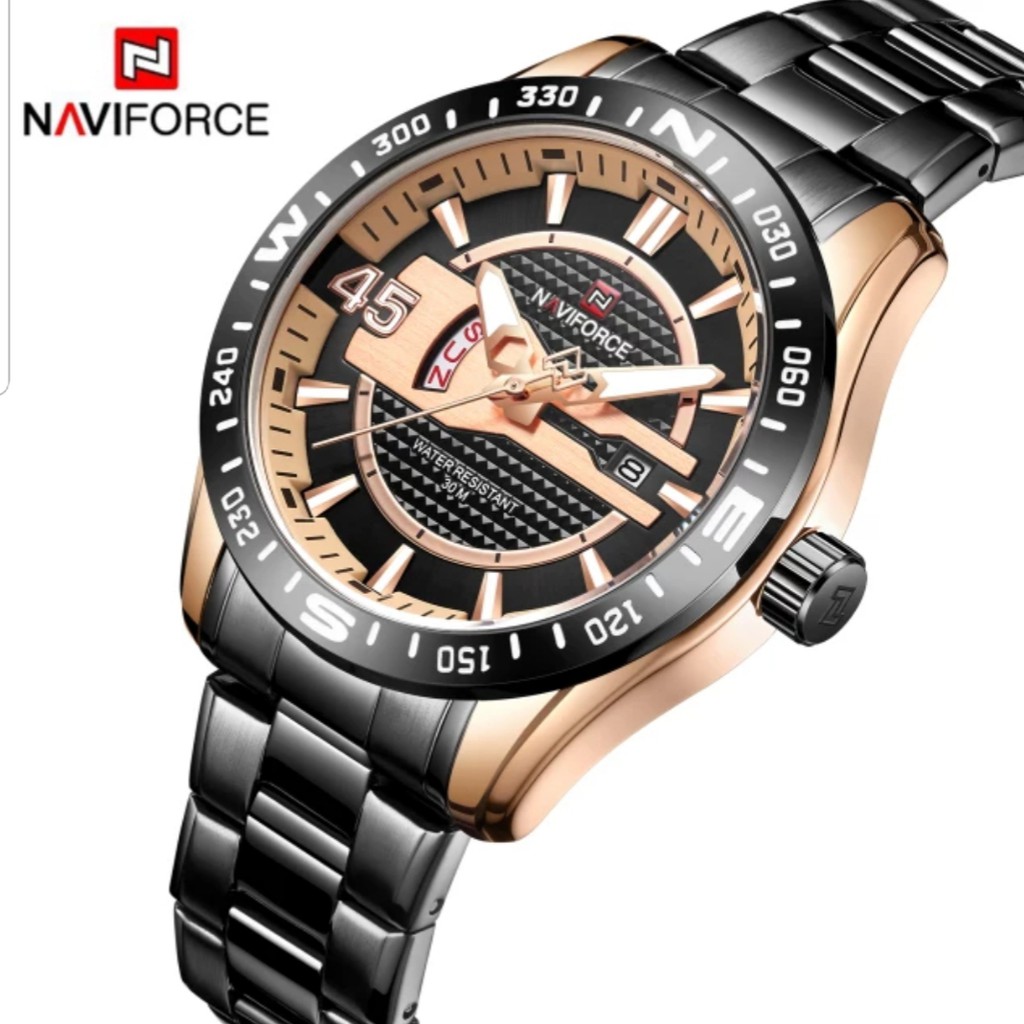 Naviforce 9157 Jam Tangan Pria Murah Stainless Steel Analog