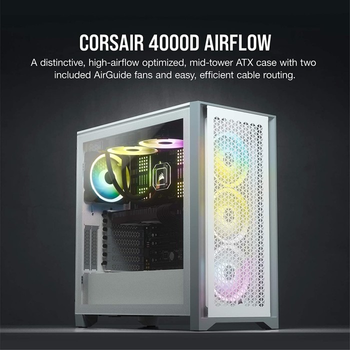 Casing Corsair 4000D Airflow Tempered Glass (Black/White)