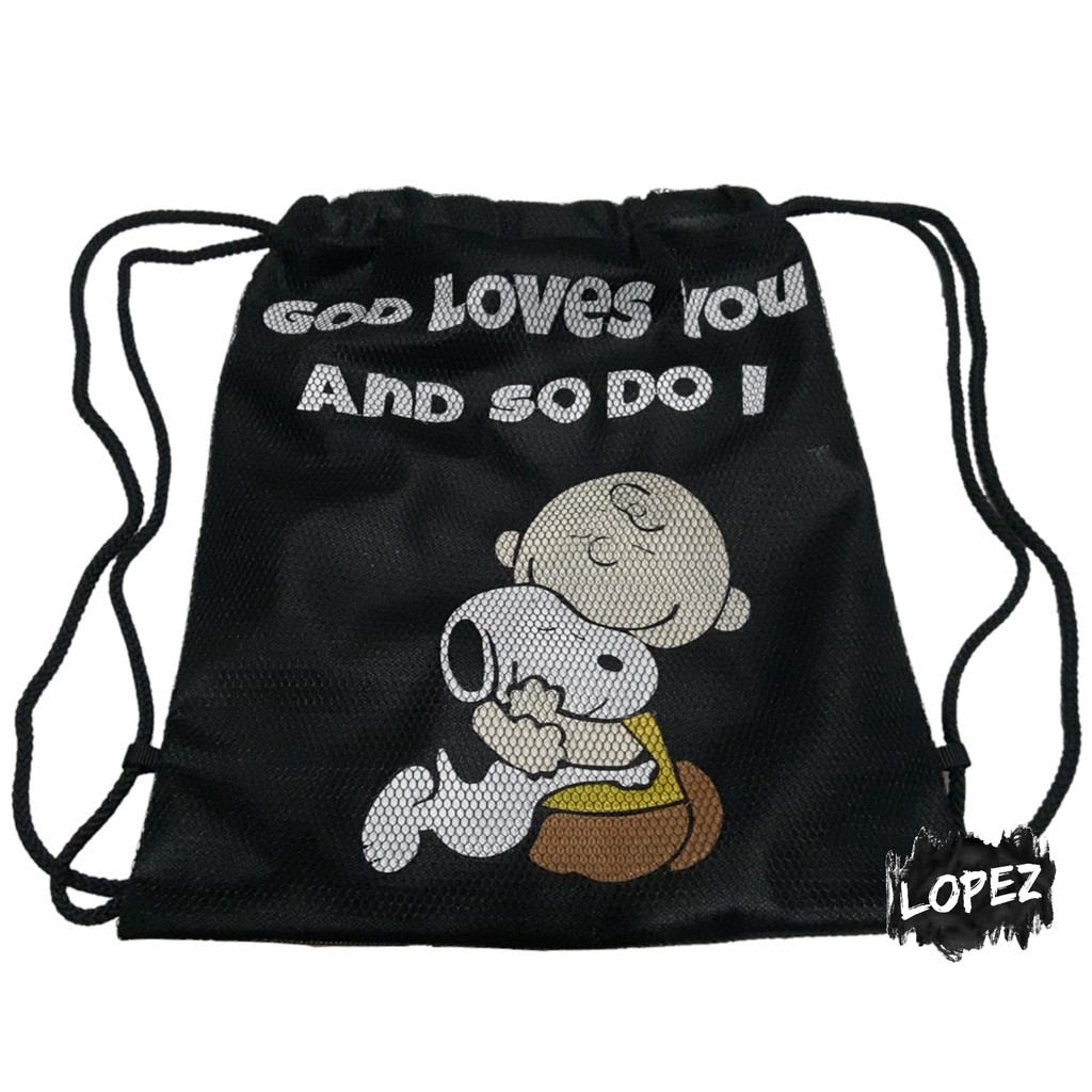 Tas Jaring Snoopy Custom / Tas Serut Snoopy Peanuts