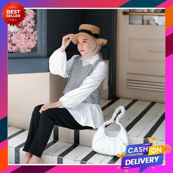Promo!!![Bisa Cod] Kemeja Wanita Hilina Shirt Atasan Cewek Blouse Kerja Ori Premium Baju Sehari - Ha