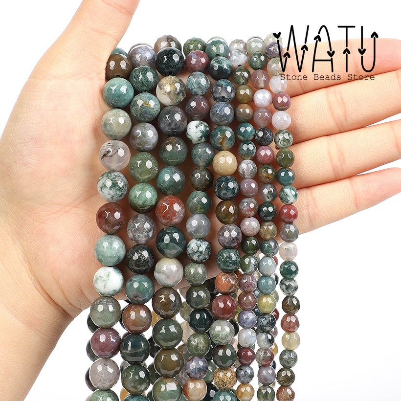 Manik Batu Alam Indian Agate Round Beads