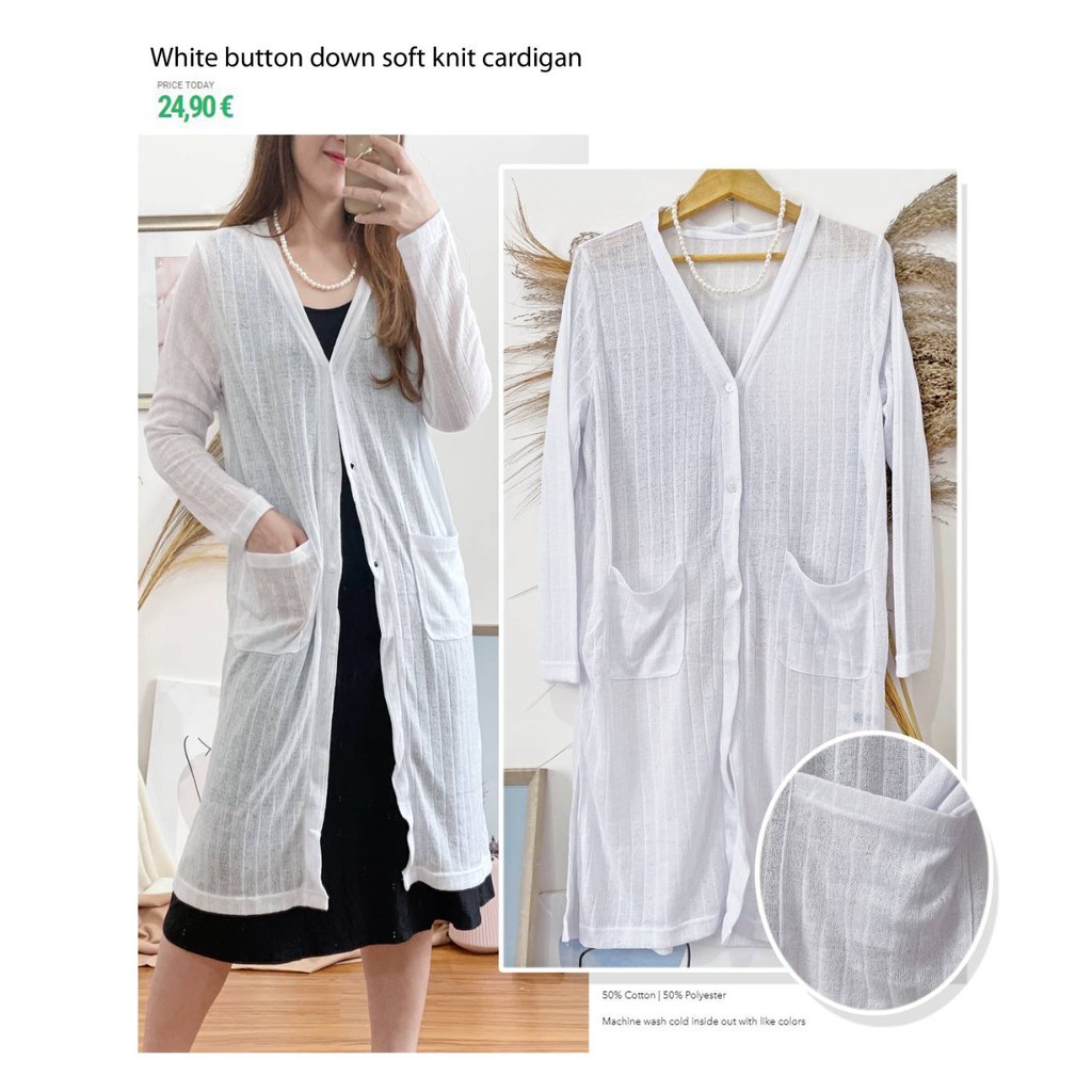 Long Cardigan white