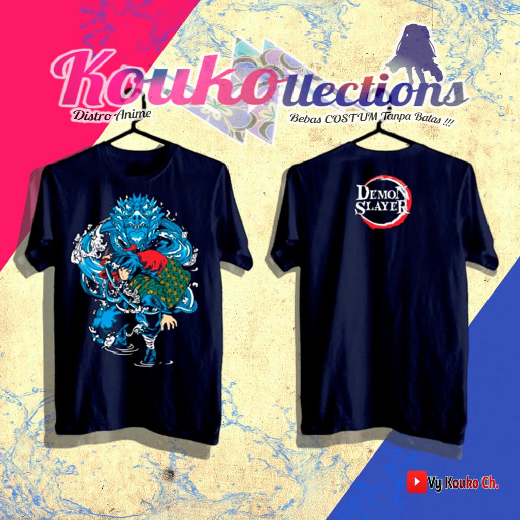 PROMO Kaos Anime Giyuu- Kimetsu No Yaiba pakaian pria dan wanita ,BAJU ANIME, anime stuff
