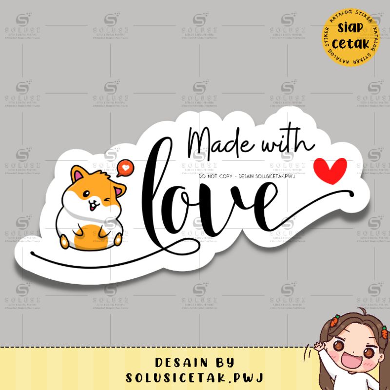 

Stiker Made with Love / Stiker Makanan / Stiker Kemasan / Packaging olshop / Stiker Packaging / Stiker Olshop / Stiker Kue