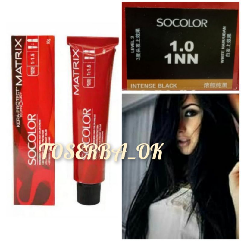 MATRIX SOCOLOR NO. 1.0 / 1NN INTENSE BLACK ISI BERSIH 90ML