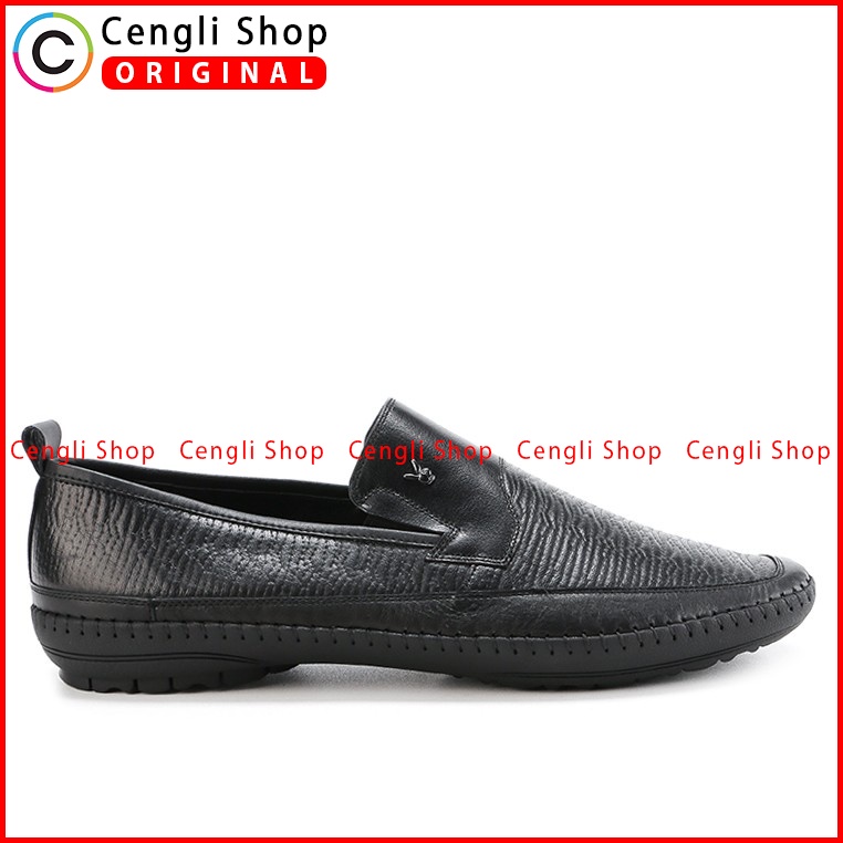 SEPATU PLAYBOY ORIGINAL SLIP ON KULIT PRIA CASUAL FORMAL HITAM PL02