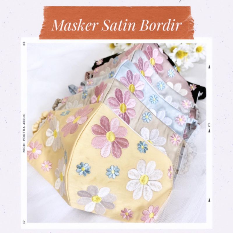 MASKER SATIN BORDIR PREMIUM