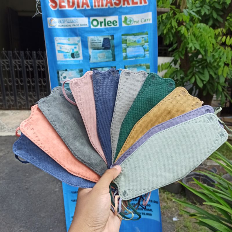 Masker Kf94 isi 50pcs 4ply High Quality Bahan Nyaman dan Lembut Semarang-KF MIX 10 WARNA 50PC