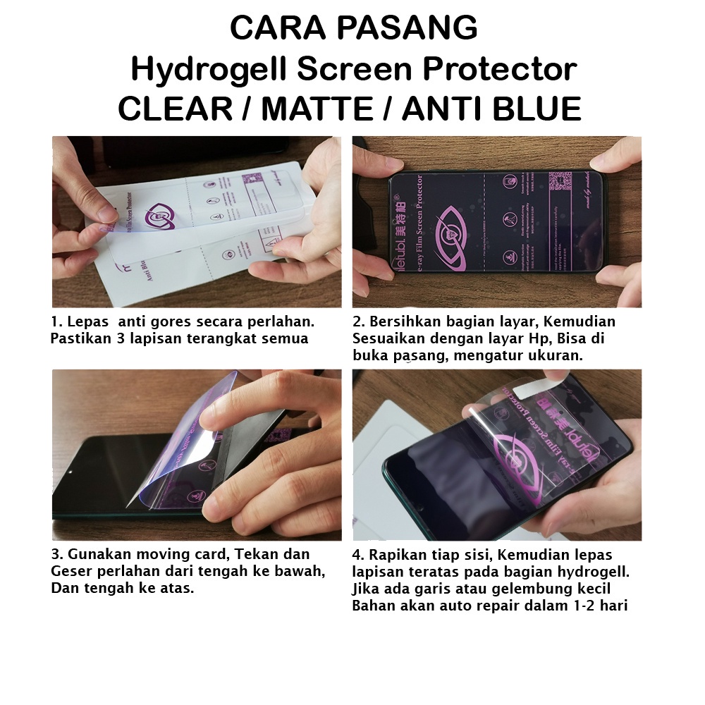 Hydrogel Clear Front-Back SAMSUNG A14 A53 A54 A33 A73 A23 A13 A52 A52S A72 A32 A34 A22 M14 M33 M53 M23 M13 M32 Hidrogel Full Cover-Ful Coverage Bening Glossy-Glosy Jelly Hydro Depan-Belakang Antigores-Anti Gores Transparan-Transparent Tipis-Bagus-4G 5G S