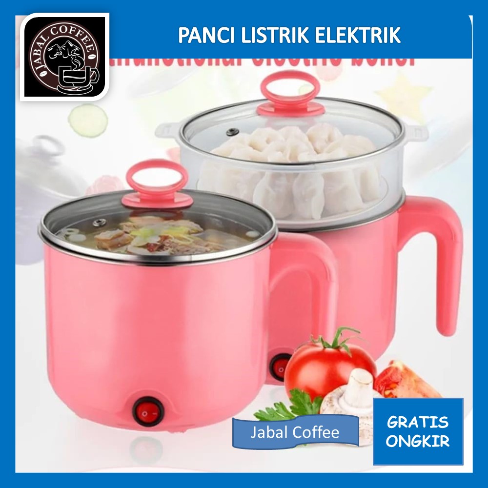 Panci Multifungsi Portable Aesthetic Korea Putih Polos / Panci Listrik Elektrik Serbaguna / Pans Panci Listrik Pot Electric Multi Cooker