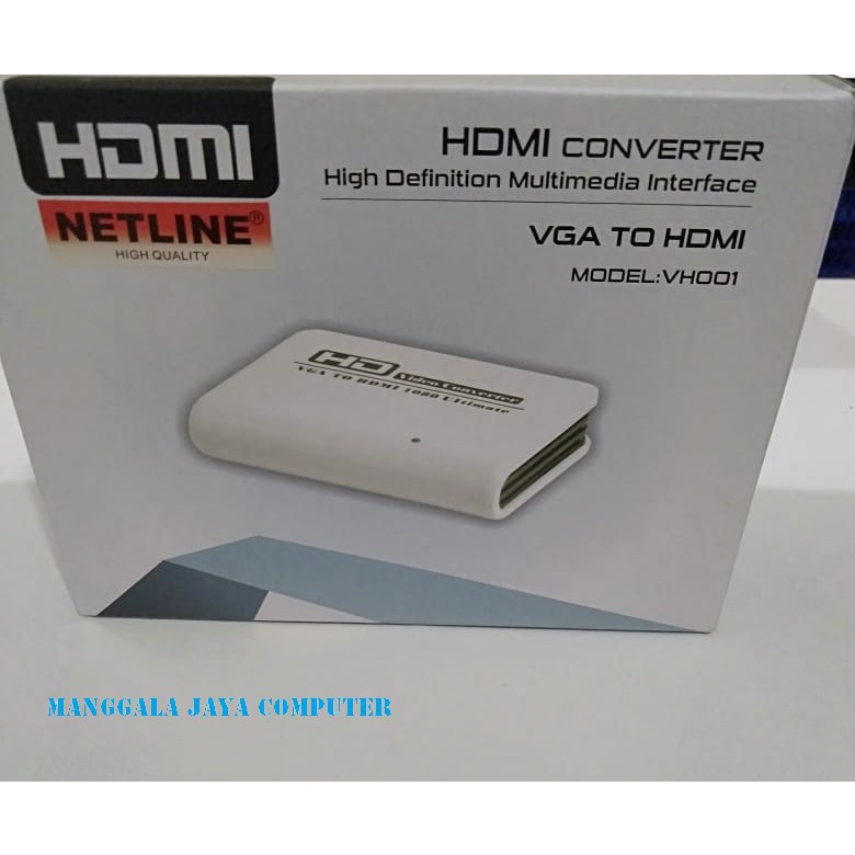 Jual Konverter Converter VGA To HDMI + Adaptor NETLINE VH001 | Shopee ...