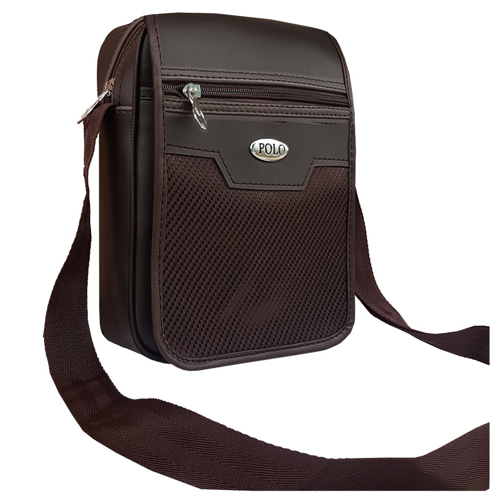 SHOPEE 7.7 BOMBASTIS SALE!! BRAND POLO TAS PRIA TAS SELEMPANG KULIT SINTETIS TAS KULIT 100% ANTI AIR