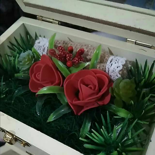 BA045 Ring box mahar murah kotak cincin rustic