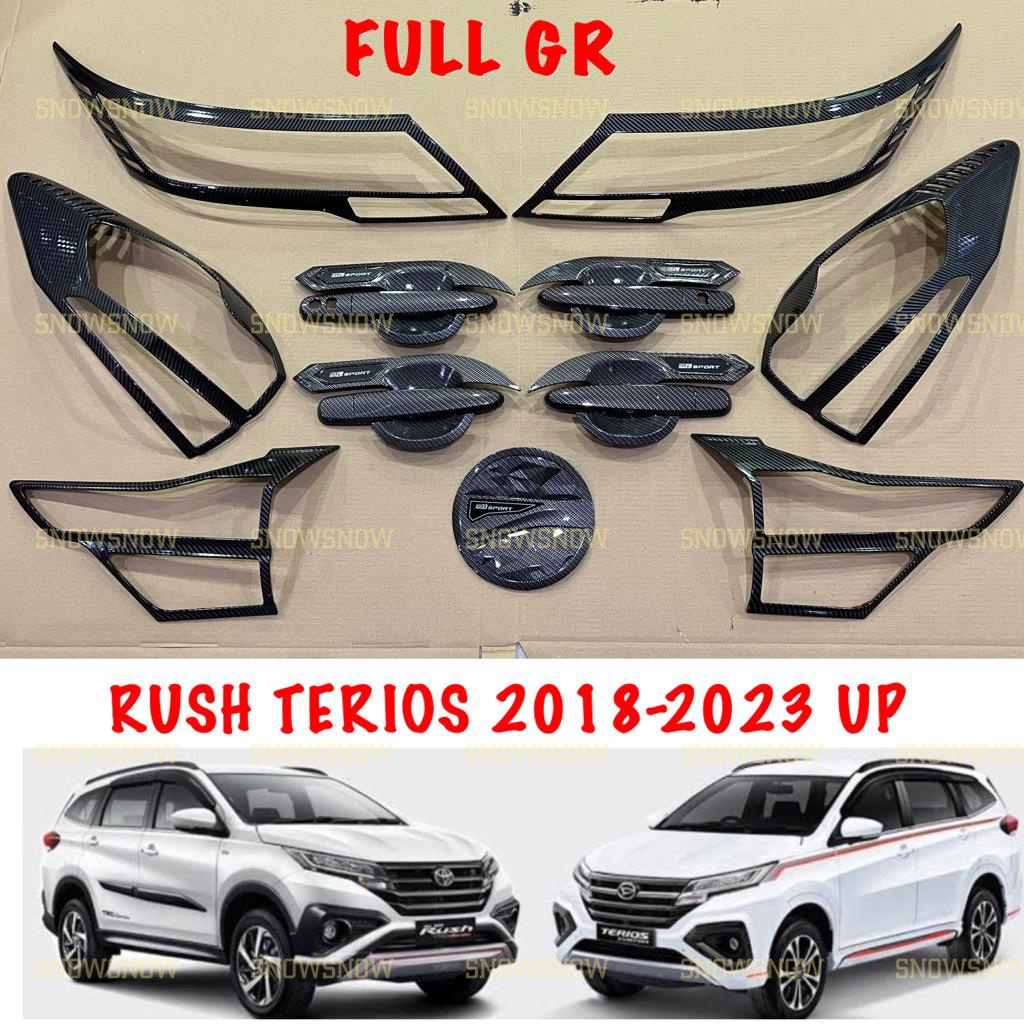 Paket Lengkap Garnish Depan Belakang Outer Handle Tank Cover All New Rush Terios 2018 2022 2023 FULL GR SPORT New Carbon Glossy