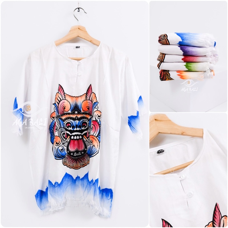Baju Barong Gradasi STRIP Dasar Putih | Baju Koko B007.ag