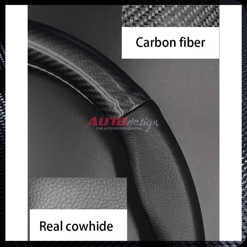 Cover Sarung Setir Stir Mobil Carbon Fiber Universal