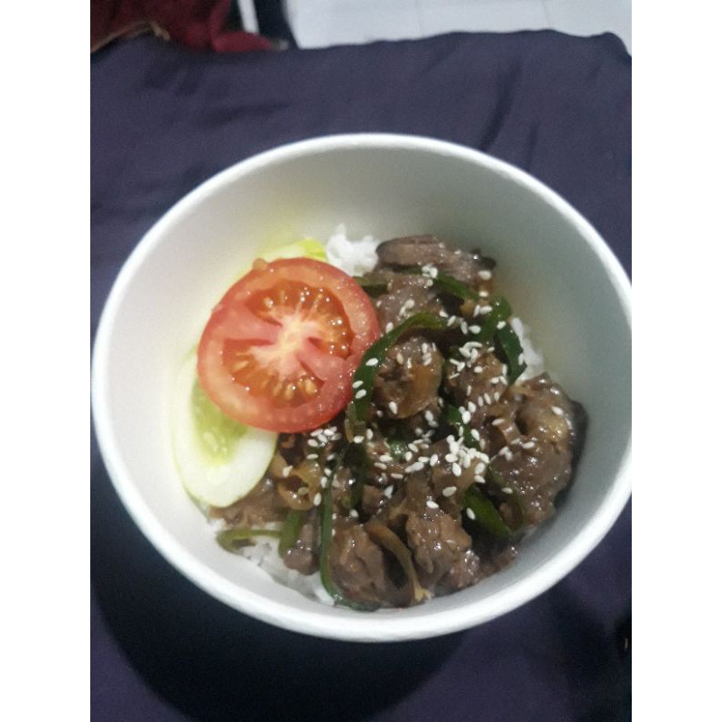 

nasi beef teriyaki