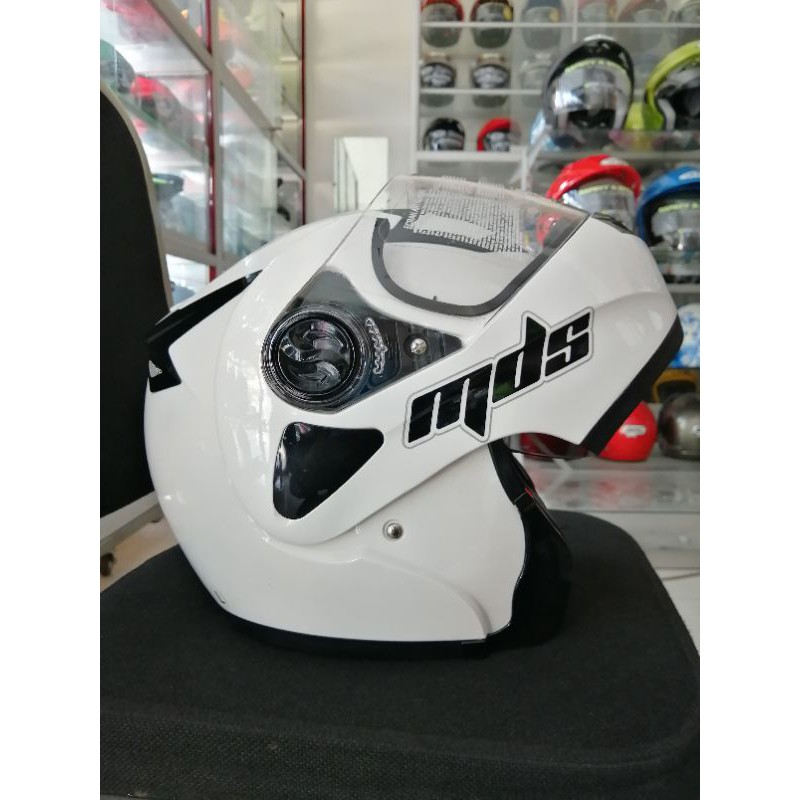 HELM MDS PRO RIDER WHITE ORI HEM MDS PRORIDER PUTIH HELM MODULAR MDS PRO RIDER HELM TOURING MDS ORI