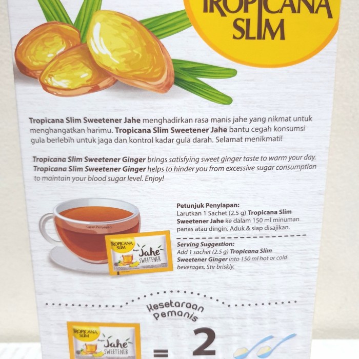 

Krimer- Tropicana Slim Jahe Sweetener 50 Sachet Box -Krimer.