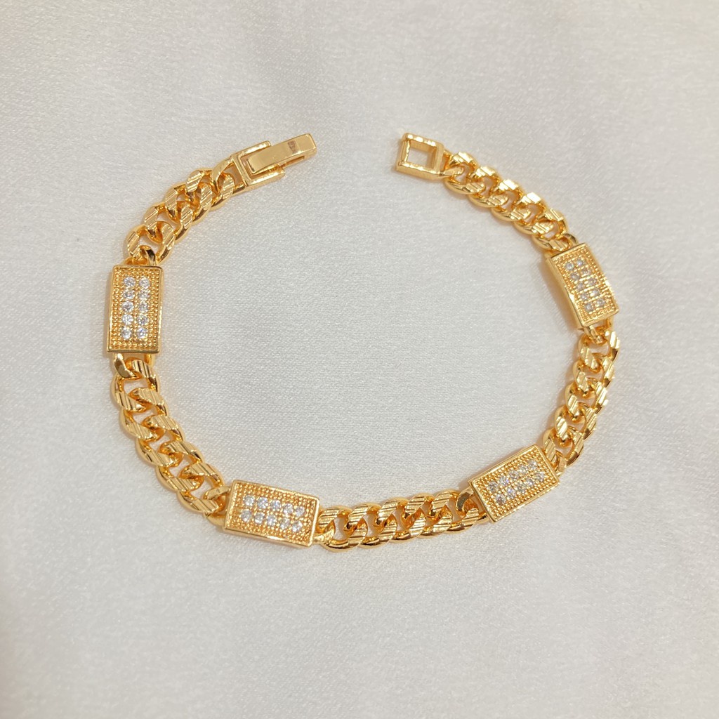 Gelang Rantai Titanium Wanita Anti Karat Xuping Lapis Emas Perhiasan Fashion Wanita Berlapis Emas KTA22-7