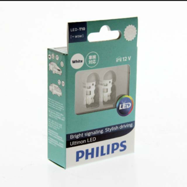 LAMPU LED T10 PHILIPS ORIGINAL / LAMPU SENJA MOBIL ATAU MOTOR WARNA MERAH DAN KUNING ONLY