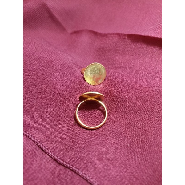 cincin koin Elizabeth alpaka lapis emas