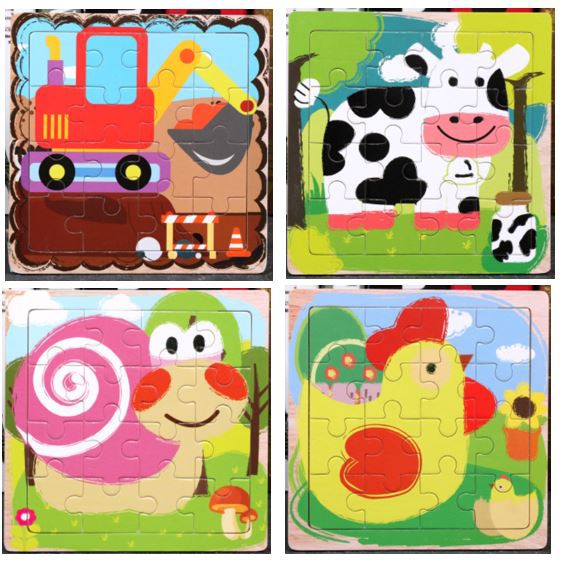 TweedyToys - Mainan Edukatif / Puzzle Kayu / Jigsaw Puzzle 16 Pcs Kecil