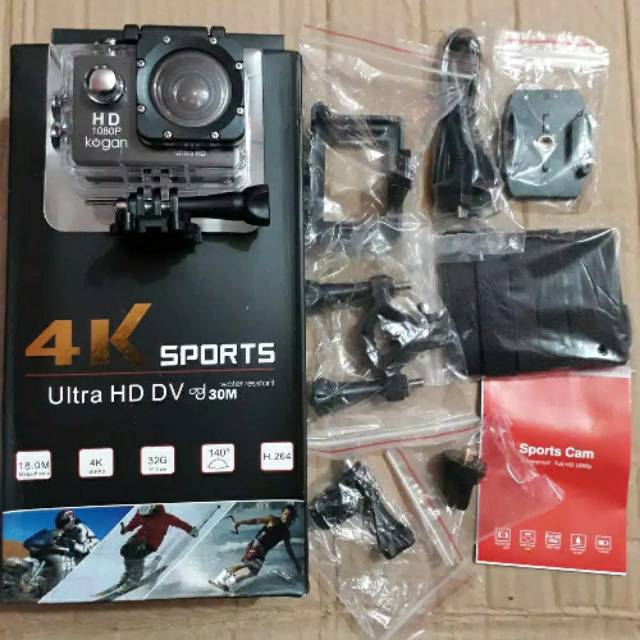 Kogan Camera Action/Sports 4K DV H.264 Ultra HD-Waterproof