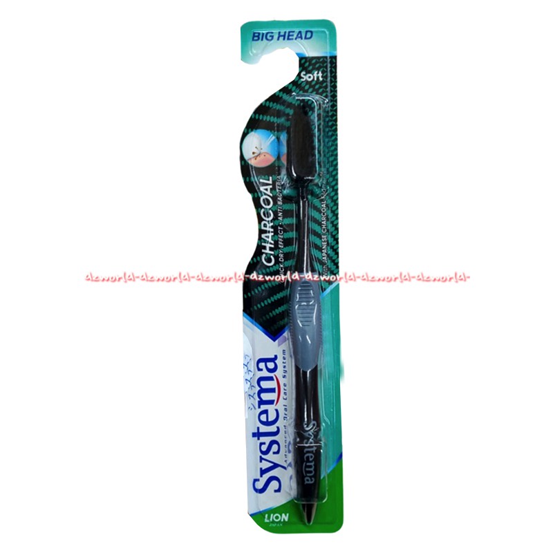 Systema Japanese Charcoal Sikat Gigi Lion Sistema Hitam Carcoal Toothbrush Sistema Carcoal Black Tooth Brush