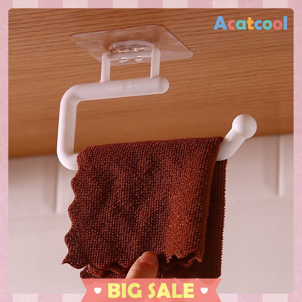 Self Adhesive Kitchen Paper Towel Holder Cling Film Storage Rack Accessory